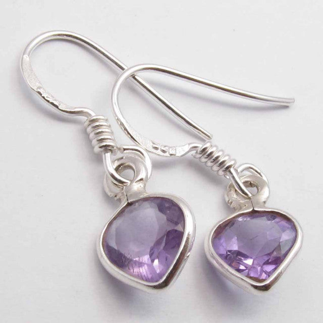 Cercei Argint 925 cu Ametist, 2,6 cm lungime