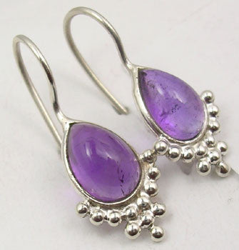 Cercei Argint 925 cu Ametist, 2.8 cm lungime