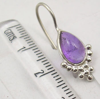 Cercei Argint 925 cu Ametist, 2.8 cm lungime