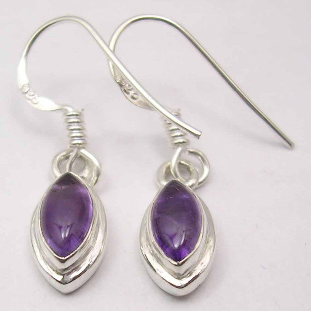 Cercei Argint 925 cu Ametist, 2,8 cm lungime