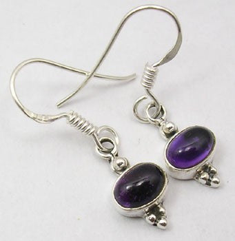 Cercei Argint 925 cu Ametist, 2.9 cm lungime