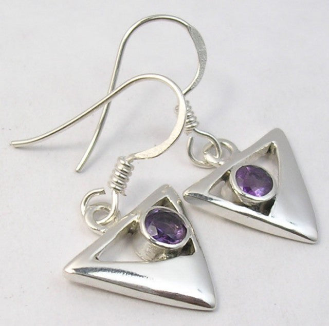 Cercei Argint 925 cu Ametist, 2,9 cm lungime