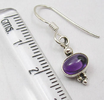 Cercei Argint 925 cu Ametist, 2.9 cm lungime