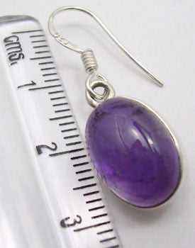 Cercei Argint 925 cu Ametist, 3.1 cm lungime