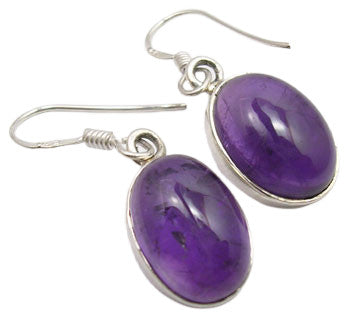 Cercei Argint 925 cu Ametist, 3.1 cm lungime