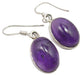Cercei Argint 925 cu Ametist, 3.1 cm lungime