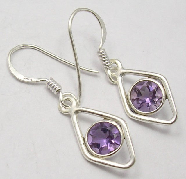 Cercei Argint 925 cu Ametist, 3,2 cm lungime