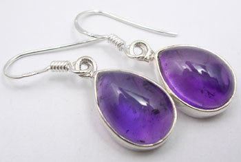 Cercei Argint 925 cu Ametist, 3.3 cm lungime