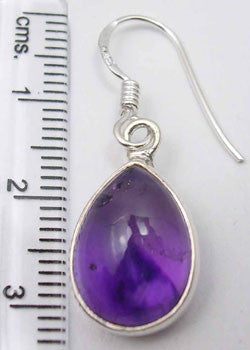 Cercei Argint 925 cu Ametist, 3.3 cm lungime