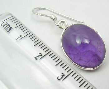 Cercei Argint 925 cu Ametist, 3.3 cm lungime