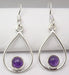 Cercei Argint 925 cu Ametist, 3.5 cm lungime