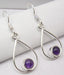 Cercei Argint 925 cu Ametist, 3.5 cm lungime