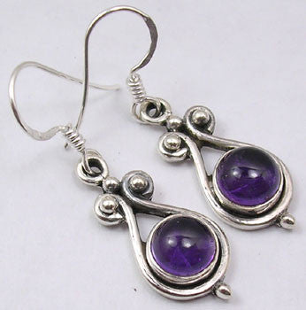 Cercei Argint 925 cu Ametist, 3.5 cm lungime