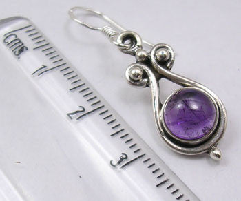 Cercei Argint 925 cu Ametist, 3.5 cm lungime