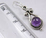 Cercei Argint 925 cu Ametist, 3.5 cm lungime