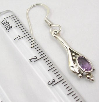 Cercei Argint 925 cu Ametist, 3,6 cm lungime