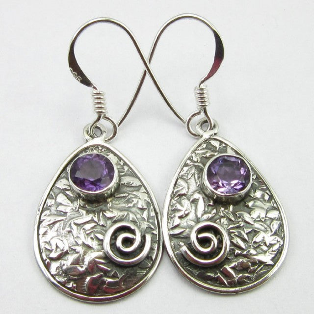 Cercei Argint 925 cu Ametist 3,6 cm lungime