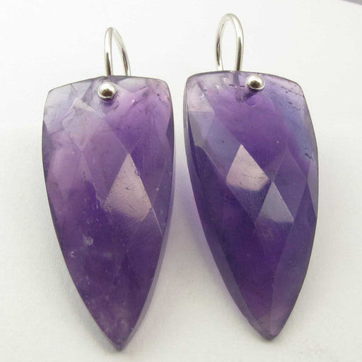 Cercei Argint 925 cu Ametist, 3.7 cm lungime