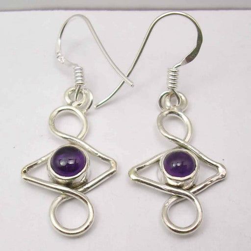 Cercei Argint 925 cu Ametist, 3.7 cm lungime