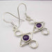 Cercei Argint 925 cu Ametist, 3.7 cm lungime