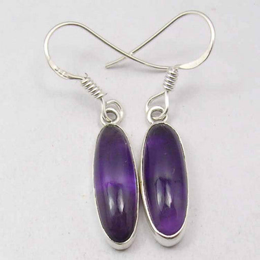 Cercei Argint 925 cu Ametist, 3.7 cm lungime