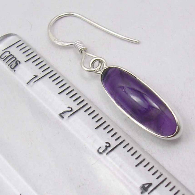 Cercei Argint 925 cu Ametist, 3.7 cm lungime