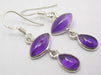 Cercei Argint 925 cu Ametist, 3.8 cm lungime