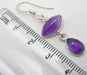 Cercei Argint 925 cu Ametist, 3.8 cm lungime