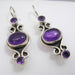 Cercei Argint 925 cu Ametist, 3,8 cm lungime