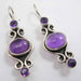 Cercei Argint 925 cu Ametist, 3,8 cm lungime