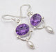 Cercei Argint 925 cu Ametist, 3.9 cm lungime