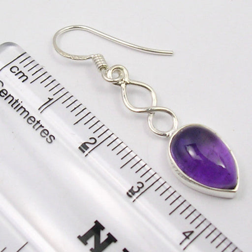 Cercei Argint 925 cu Ametist, 4.1 cm lungime