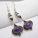 Cercei Argint 925 cu Ametist , 4.2 cm lungime