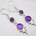 Cercei Argint 925 cu Ametist 4.4 cm lungime