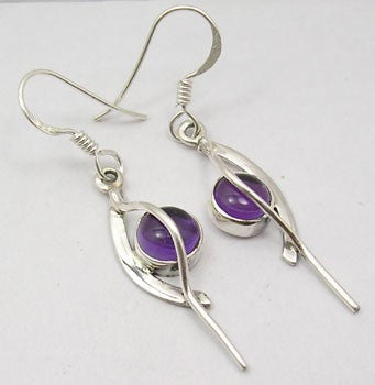 Cercei Argint 925 cu Ametist 4,5 cm lungime