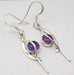 Cercei Argint 925 cu Ametist 4,5 cm lungime