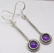 Cercei Argint 925 cu Ametist, 4.6 cm lungime