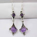Cercei Argint 925 cu Ametist 4.6 cm lungime