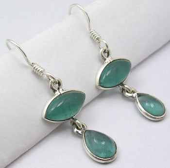 Cercei Argint 925 cu Apatit, 3.8 cm lungime