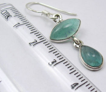 Cercei Argint 925 cu Apatit, 3.8 cm lungime