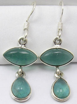 Cercei Argint 925 cu Apatit, 3.8 cm lungime