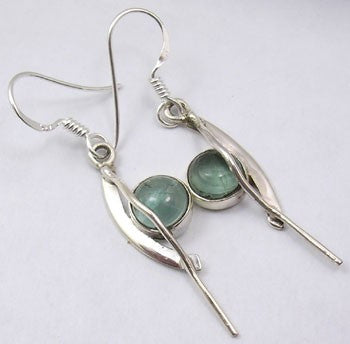 Cercei Argint 925 cu Apatit, 4.5 cm lungime