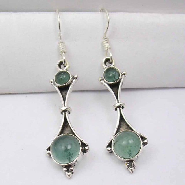 Cercei Argint 925 cu Apatit, 4.6 cm lungime