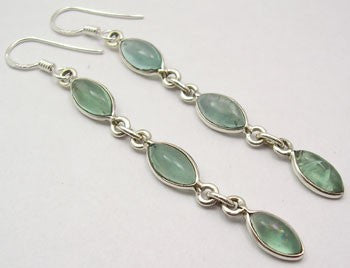 Cercei Argint 925 cu Apatit, 6.6 cm lungime