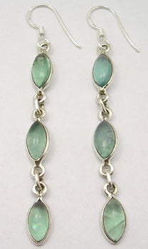 Cercei Argint 925 cu Apatit, 6.6 cm lungime