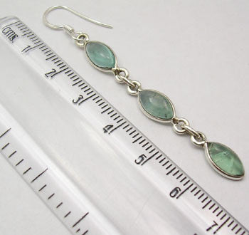 Cercei Argint 925 cu Apatit, 6.6 cm lungime