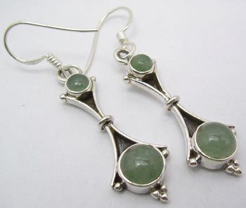 Cercei Argint 925 cu Aventurin , 4.6 cm lungime