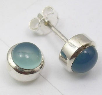Cercei Argint 925 cu Calcedonie, 0.8 cm lungime
