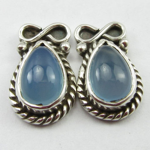 Cercei Argint 925 cu Calcedonie 1,4 cm lungime