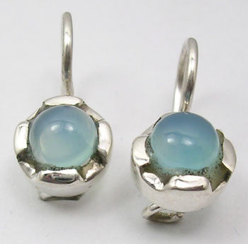 Cercei Argint 925 cu Calcedonie, 1.8 cm lungime